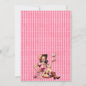 レトロピンクブラウンカクテル女性のカーボーイブライダルシャワー 招待状 (裏面)