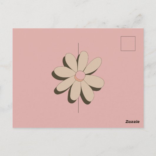 レトロピンクブラウンフォトウェーブメイド提案 ポストカード (裏面)