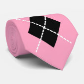 レトロピンクブラックアーガイルタイ ネクタイ (ロール)