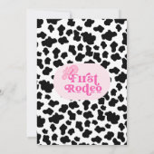 レトロピンクブラックディスコ最初のロデオ1歳の誕生日 招待状 (裏面)