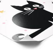 レトロピンクブラックハロウィーン誕生日ウェルカムサイン フォトプリント            (角)