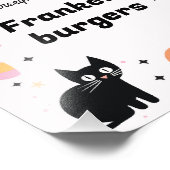 レトロピンクブラックハロウィーン誕生日パーティーサイン フォトプリント            (角)