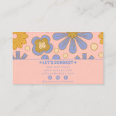 レトロピンクブルーグルーヴィーフローラボーホガーリートレンディー 名刺 (裏面)