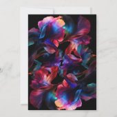 レトロピンクブルーネオンフローラ40歳 招待状 (裏面)