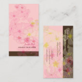 レトロピンクプルメリア/DIY背景色 名刺 (正面/裏面)