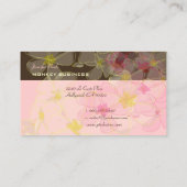 レトロピンクプルメリア/DIY背景色 名刺 (裏面)
