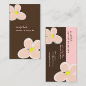 レトロピンクプルメリア/DIY背景色 名刺 (正面/裏面)