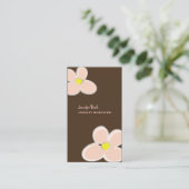 レトロピンクプルメリア/DIY背景色 名刺 (スタンド正面)