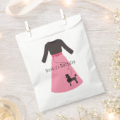 レトロピンクプードルスカートのカスタマイズ フェイバーバッグ (クリップ留めされた状態)