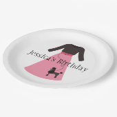 レトロピンクプードルスカート ペーパープレート (アングル)