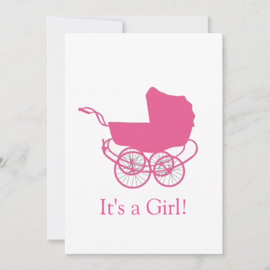 レトロピンクベビー発表 招待状 (正面)