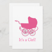 レトロピンクベビー発表 招待状 (正面/裏面)