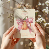 レトロピンクボウカボチャ赤ちゃんシャワーおむつラッフル エンクロージャーカード