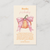 レトロピンクボウカボチャ赤ちゃんシャワーブックベビー エンクロージャーカード (正面)