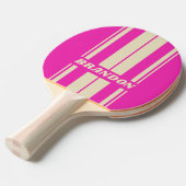 レトロピンクボストライプードの名前 卓球ラケット (正面アングル)
