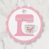 レトロピンクミキサーベーキングスピリットの明るいクリスマス フェイバータグ (正面)