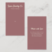 レトロピンクミニマル1ピンジュエリー名刺 名刺 (正面/裏面)