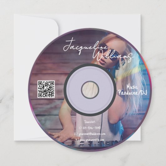 レトロピンクミュージックプロデューサーCD DJ名刺 招待状 (正面)