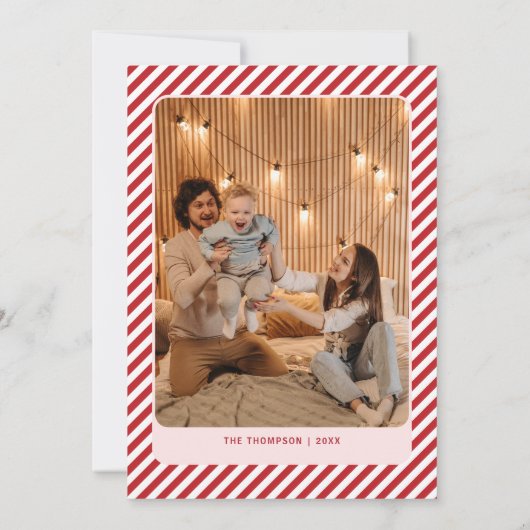 レトロピンクモダンと明るいメリークリスマス シーズンカード (裏面)