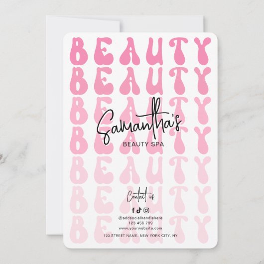 レトロピンクモダン美しいラッシュサロン価格表 (裏面)