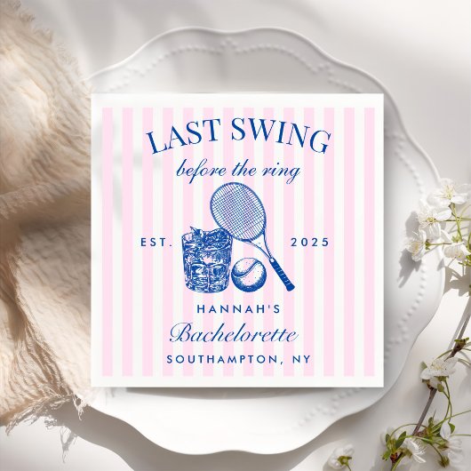 レトロピンクラストスイングザテニスバッハリングや輪 スタンダードカクテルナプキン