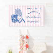 レトロピンクラストスイングザテニスバッハリングや輪 横断幕 (インサイチュ)