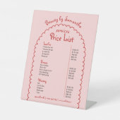 レトロピンクレッドアーお洒落チ価格メガーリーニュー 台座サイン (正面)