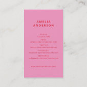 レトロピンクレッドタイポグラフィ写真卒業 名刺 (裏面)