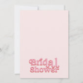 レトロピンクレッドディスコボールブライダルシャワー 招待状 (裏面)