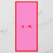 レトロピンクレッドパターンはっきりしたタイポグラフィ メニュー (裏面)