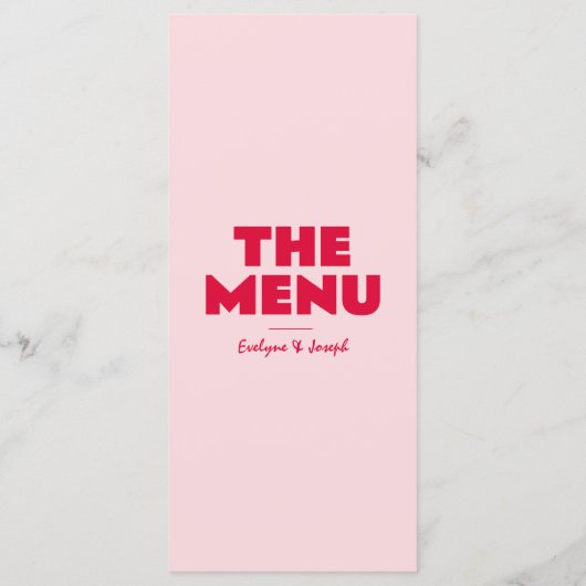 レトロピンクレッド明ファンキーるいモダン結婚の メニュー (裏面)