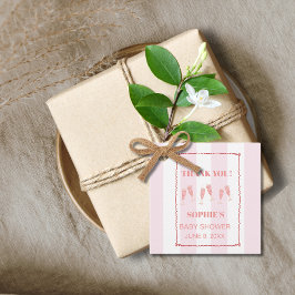 レトロピンクレッド縁どブランチ&バブリー赤ちゃんシャワー フェイバータグ