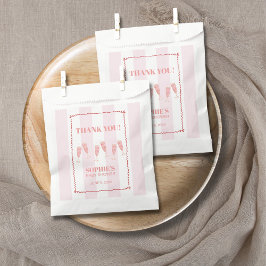 レトロピンクレッド縁どブランチ&バブリー赤ちゃんシャワー フェイバーバッグ