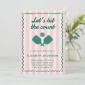 レトロピンクレボールエレガントバースデーパーティー 招待状 (スタンド正面)