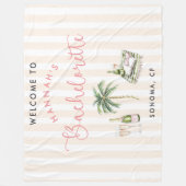 レトロピンクワインカントリーバチェロレッテ週末 フリースブランケット (正面)