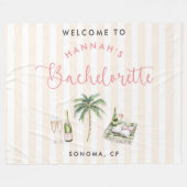 レトロピンクワインカントリーバチェロレッテ週末 フリースブランケット (正面(横))