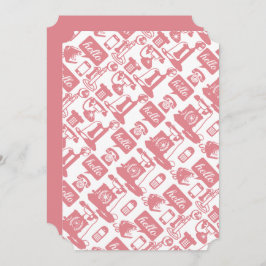 レトロピンクヴィンテージ電話ブライダルシャワー 招待状