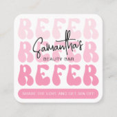 レトロピンク友達のロゴラッシュモダンサロンを参照 紹介カード (正面)