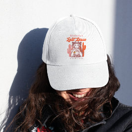 レトロピンク女性のカーボーイラストディスコNash Bash週末 キャップ