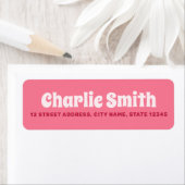 レトロピンク差出人住所 ラベル (インサイチュ)