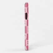 レトロピンク市松模様にの花柄 Case-Mate iPhoneケース (裏面/右)