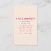 レトロピンク手書き描フローラガーリー カラフル 名刺 (裏面)