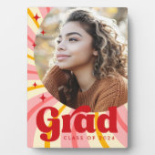 レトロピンク日が差すこと卒業年写真卒業 フォトプラーク (正面)