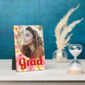 レトロピンク日が差すこと卒業年写真卒業 フォトプラーク (側面)