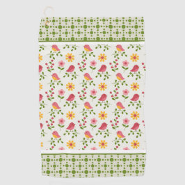 レトロピンク春鳥パネル ゴルフタオル