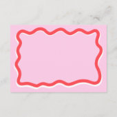 レトロピンク曲線スクイグルウェーブアドバイス目盛り エンクロージャーカード (裏面)