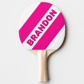 レトロピンク棒つきキャンデーはっきりした三ストライプつの名前 卓球ラケット (裏面)