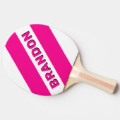 レトロピンク棒つきキャンデーはっきりした三ストライプつの名前 卓球ラケット (横)