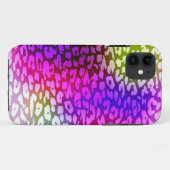 レトロピンク紫の緑のヒョウのプリントスキン Case-Mate iPhoneケース (裏面(横))