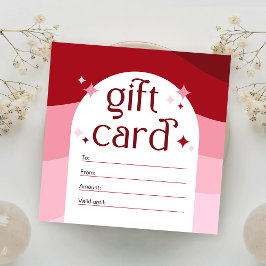 レトロピンク美しいサロンスパロゴギフトカード券 スクエア名刺